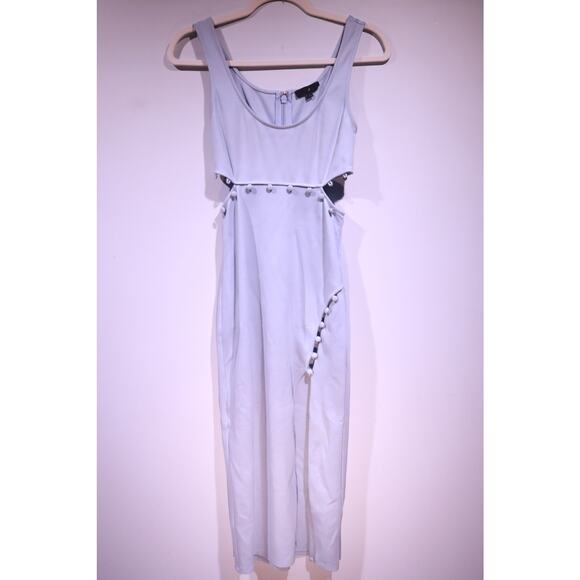 HOURS by Revolve Light Blue Cut-Out Dress with Button Detail & Leg Slit – XS - Picture 2 of 8